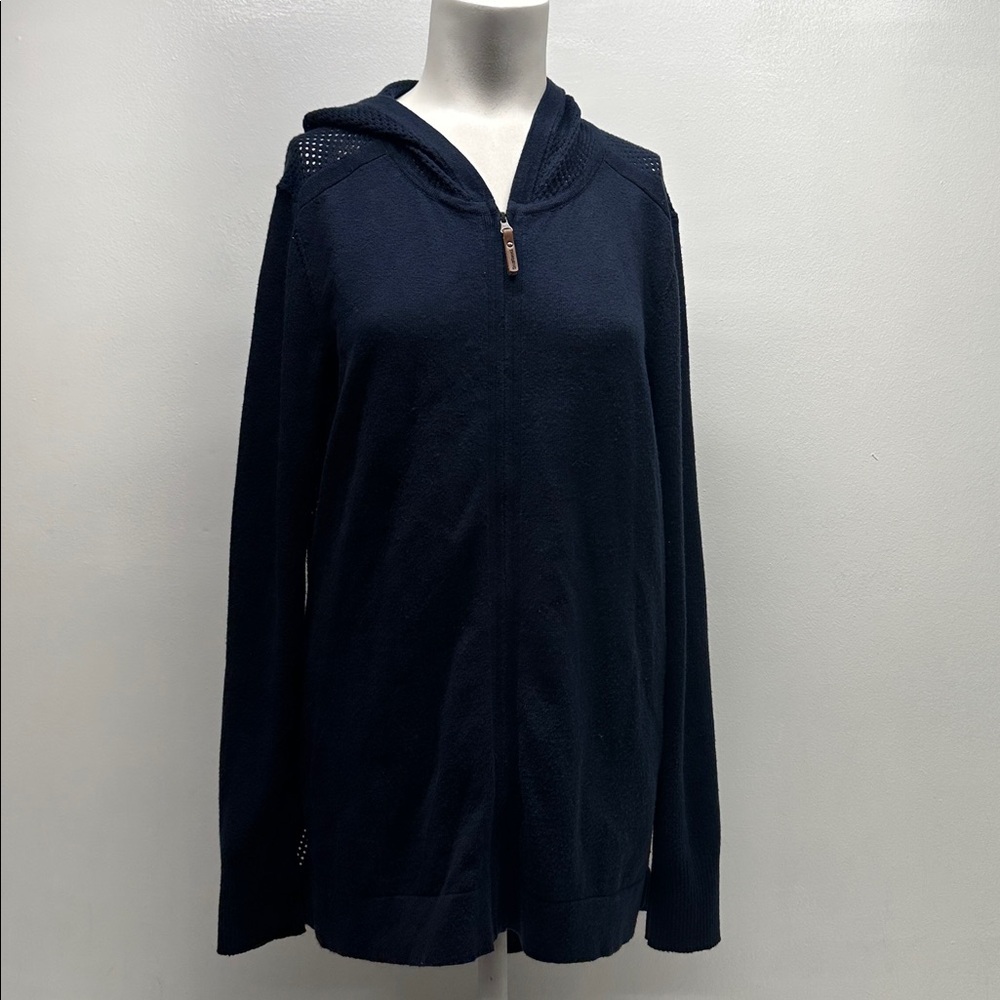 Smartwool Everyday Exploration Full Zip Hooded Sweater Jacket Navy Blue Medium